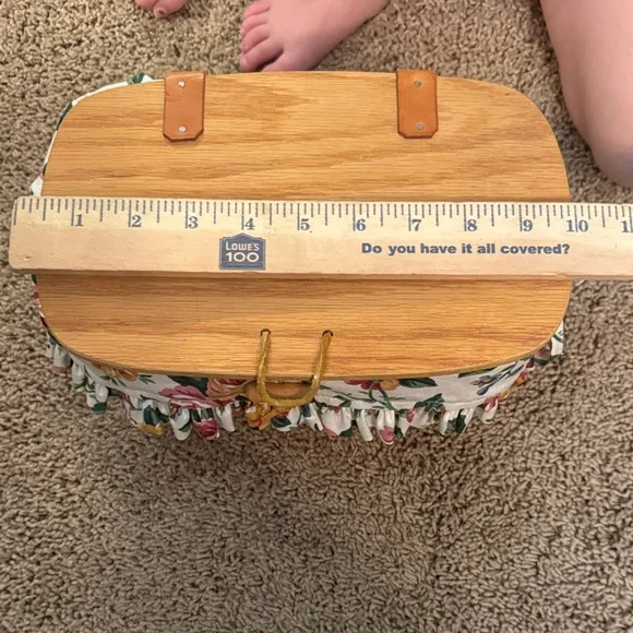 Longaberger Basket with Floral Trim - Picture 8 of 9